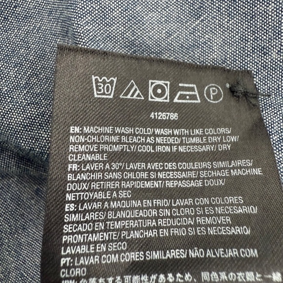 Volcom Shirt Men Large Blue Button Up Long Sleeve Classic Fit Casual Skater - Picture 9 of 12